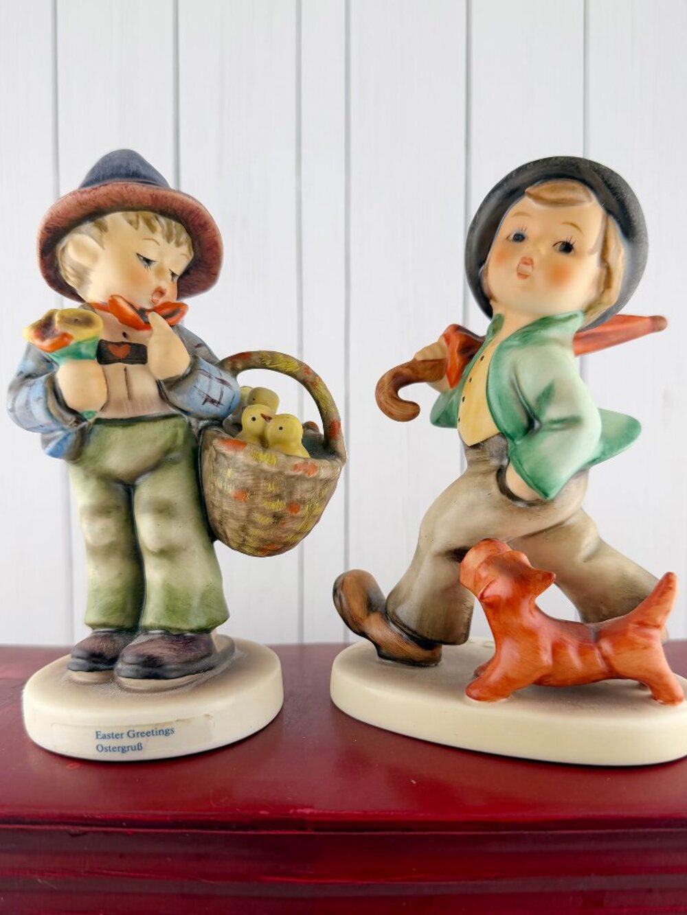 Vintage Goebel Hummel Figurines: Easter Greetings & Strolling Along | TMK-6